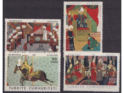 1968, 50-100 K série Turecké miniatury, MiNr.2086-89, **