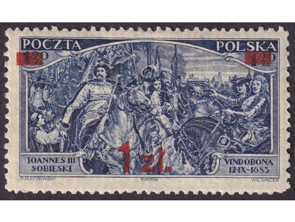 1934, 1Zl/1.20Zl modrá, MiNr.293, * po nálepce