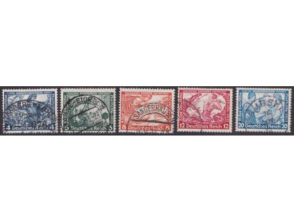 1933, 4-20 Pf série Wágner, zoubkování K 14, MiNr.500B,502-505B, razítkované
