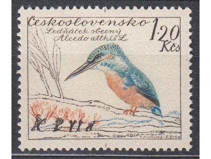 1959, 1.20Kčs Ptactvo, zn. s DV na ZP3/1 - skvrna ve větvích, Nr.1084, **