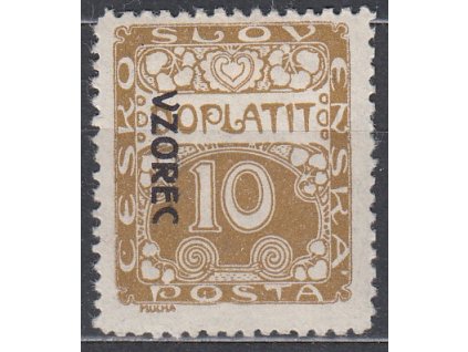 10h hnědoolivová, Řz.11 1/2, VZOREC (vlevo dolu), Nr.DL2vz, * po nálepce