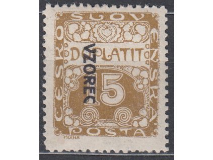 15h hnědoolivová, Řz.11 1/2, VZOREC (vlevo dolu), Nr.DL3vz, * po nálepce