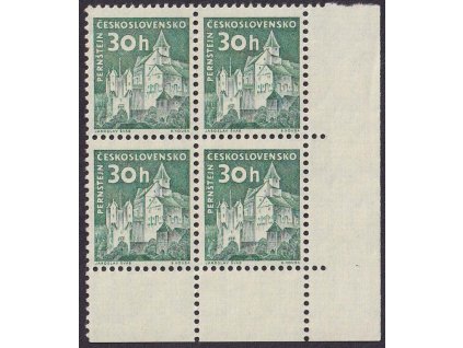1961, 30 h Hrad Penštejn, rohový 4blok, Nr.1205, **