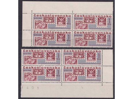 1967, 1 Kčs Den známky, 4bloky, Nr.1654, **