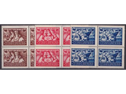 1946, 1.60-4 Kčs Návrat do vlasti, 4bloky, Nr.440-42, **
