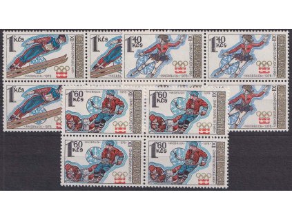 1976, 1-1.60 Kčs OH Innsbruck, 4bloky, Nr.2187-89, **