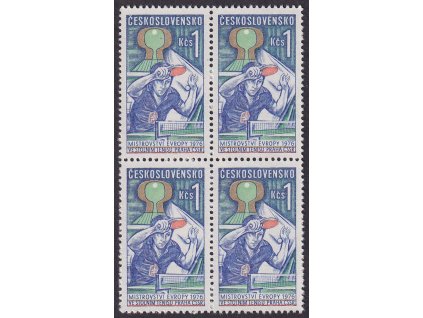 1976, 1 Kčs ME ve stolním tenisu, 4blok, Nr.2193, **