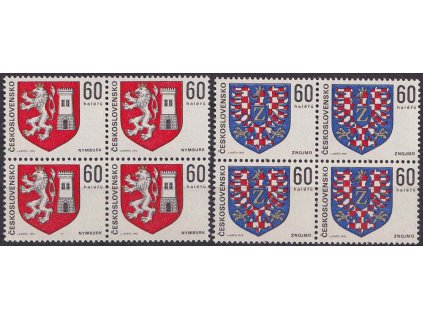 1975, 60 h Znaky měst, 4bloky, Nr.2134-35, **