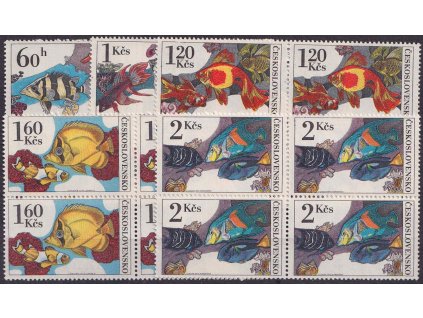 1975, 60h-2Kčs Akvarijní ryby, 4bloky, Nr.2142-46, **