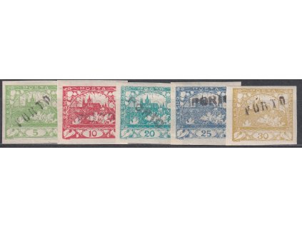 5,10,20,25 a 30h Hradčany, přetisk PORTO, * po nálepce