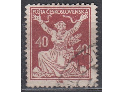 40h hnědá, Řz.13 3/4, I.typ, zk.Gilbert, Nr.154B, razítkované