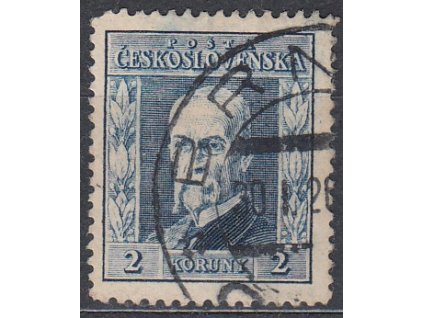 2Kč modrá, I.typ, svislá pr.3, Nr.191, razítkované