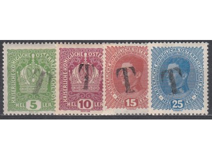 5,10,15 a 25h Koruna a Karel, přetisk "T", **/*