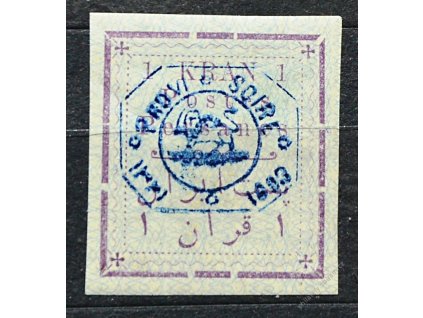 Irán, 1903, 1Kr fialová/modrá, * po nálepce