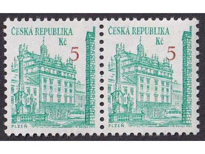 1993, 5 Kč Architektura, VV - posun hodnotové číslice, Nr.VV15, ** , 2páska