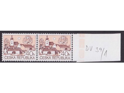 1995, 40 h Venkovský motiv, DV - svislá ryska nad "S" (ČESKÁ), Nr.70, **
