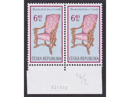 2002, 6.40 Kč Slohový nábytek, DV - ryska před "k" (konec), Nr.339, **