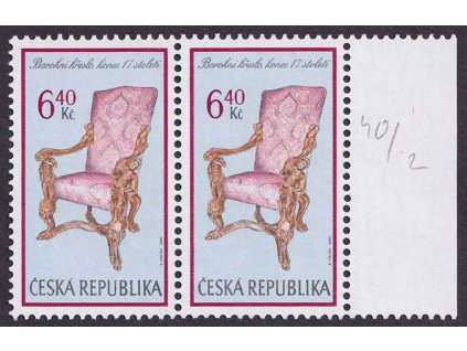 2002, 6.40 Kč Slohový nábytek, DV - zdeformovaná čtyřka, Nr.339, **