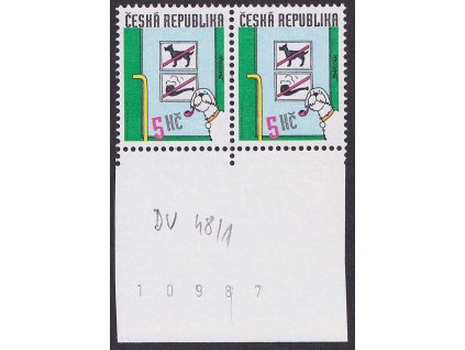 1999, 5 Kč Humor, DV - vodorovná čárka na bradě  psa, Nr.233, **