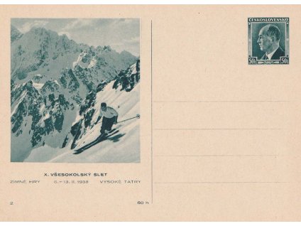 CDV 70 (2) Zimní sokolské hry, Lyžař