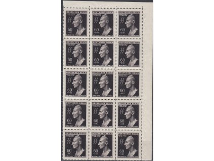 1943, 60h Heydrich, rohový 15blok s 5krát DV - vajíčko, Nr.111, **