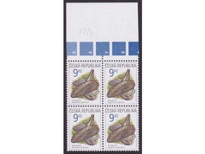 2002, 9 Kč Perlorodka říční, DV - přeškrtnuté bříško "g", Nr.324, **