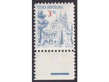 1994, 3 Kč Architektura, celkové falzum ke škodě pošty, Nr.35F, ** ,