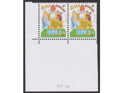 2002, 6.40 Kč Mikulášská nadílka,  DV - skvrna v rohu čerta, Nr.336, **