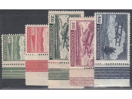 50h-4Kč, 5 hodnot s bordurou na okraji, **