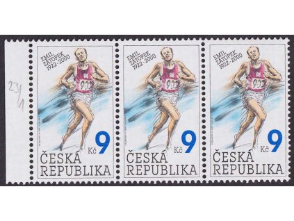 2002, Emil Zátopek, DV - svislá bílá čára u čísla sportovce, Nr.332, **