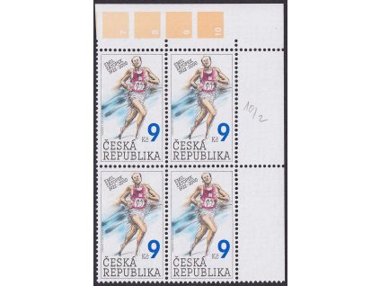 2002, Emil Zátopek, DV - svislá čára přes čelo, Nr.332, ** , ZP 10/2