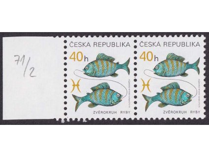 2001, 0.40 Kč Znamení zvěrokruhu, DV - kapka nad ploutvičkou, Nr.282, **