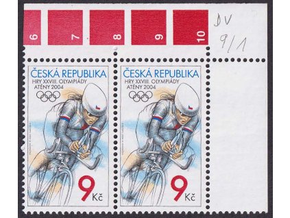 2004, 9 Kč LOH v Aténách, DV - vodorovná ryska nad "N", Nr.405, **