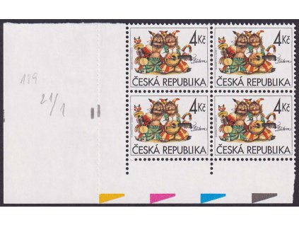 1998, 4 Kč Dětem, DV - ryska přes levý rukáv, Nr.189, **