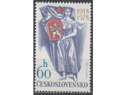 1978, 60h Alegorie, DV na ZP8/ - šikmá čára v 2. písmenu "O", Nr.2346xb, **