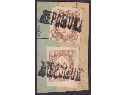 1899, 2 + 2 H doplatní, razítko NEPOMUK, MiNr.11, výstřižek