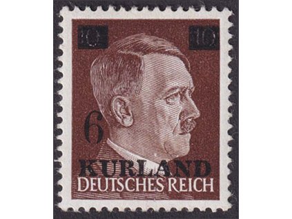 Kurland, 1945, 6/10Pf Hitler, přetisková, MiNr.2, * po nálepce