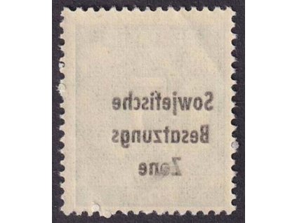 Sovětská zóna, 1948, 5 Pf s obtiskem přetisku na lepu, MiNr.207, ** , dv