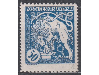 50h modrá, Řz.11 1/2:13 3/4, zk.Karásek, Nr.29B, **, luxusní kus