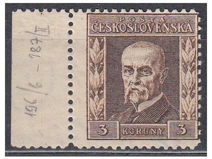 3Kč hnědá, II.typ, pr.6, krajový kus, Nr.196, **