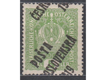 5h Koruna, silně posunutý přetisk, Nr.34, **