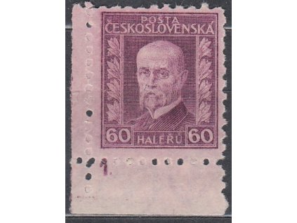 60h fialová, pr.6, rohový kus s DČ 1, Nr.205, * po nálepce