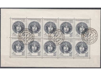 1953, 30h Destinová, 10blok, II.typ, pamětní razítko, Nr.PL757, **/*