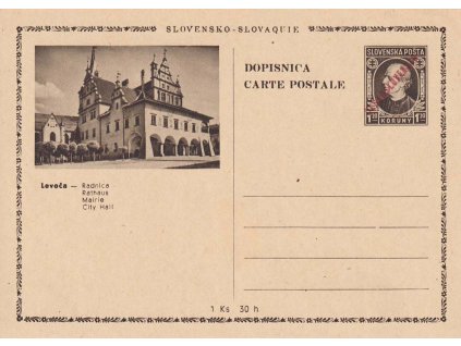 CDV 81 (33) Hlinka, Levoča - Radnice, varianta A. hledané, drobné dv