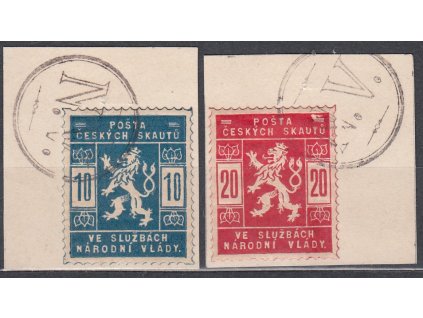 10-20h série, výstřižky, Nr.SK1-2, razítka N.V.