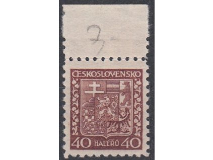 40h hnědá, pergamenový papír, zk.Mrňák, krajový kus, Nr.253x, **