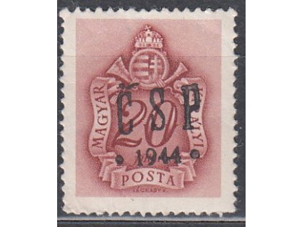 Chust 1944, 20f Doplatní, Nr.RV210, náklad 242 ks, **