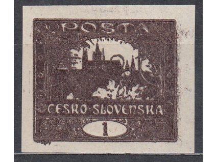 1h hnědá, dvojitý tisk, Nr.1, * po nálepce