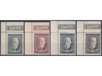 1930, 2-10Kč série TGM, rohové horní okraje, Nr.261-4, **