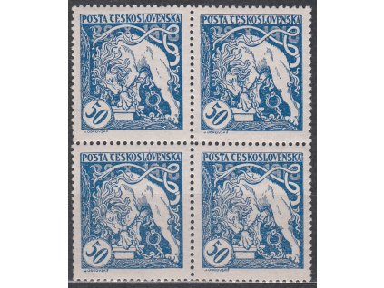 50h modrá, Hz., 4blok s ST II+I, Nr.29AST, **/*, ST - **